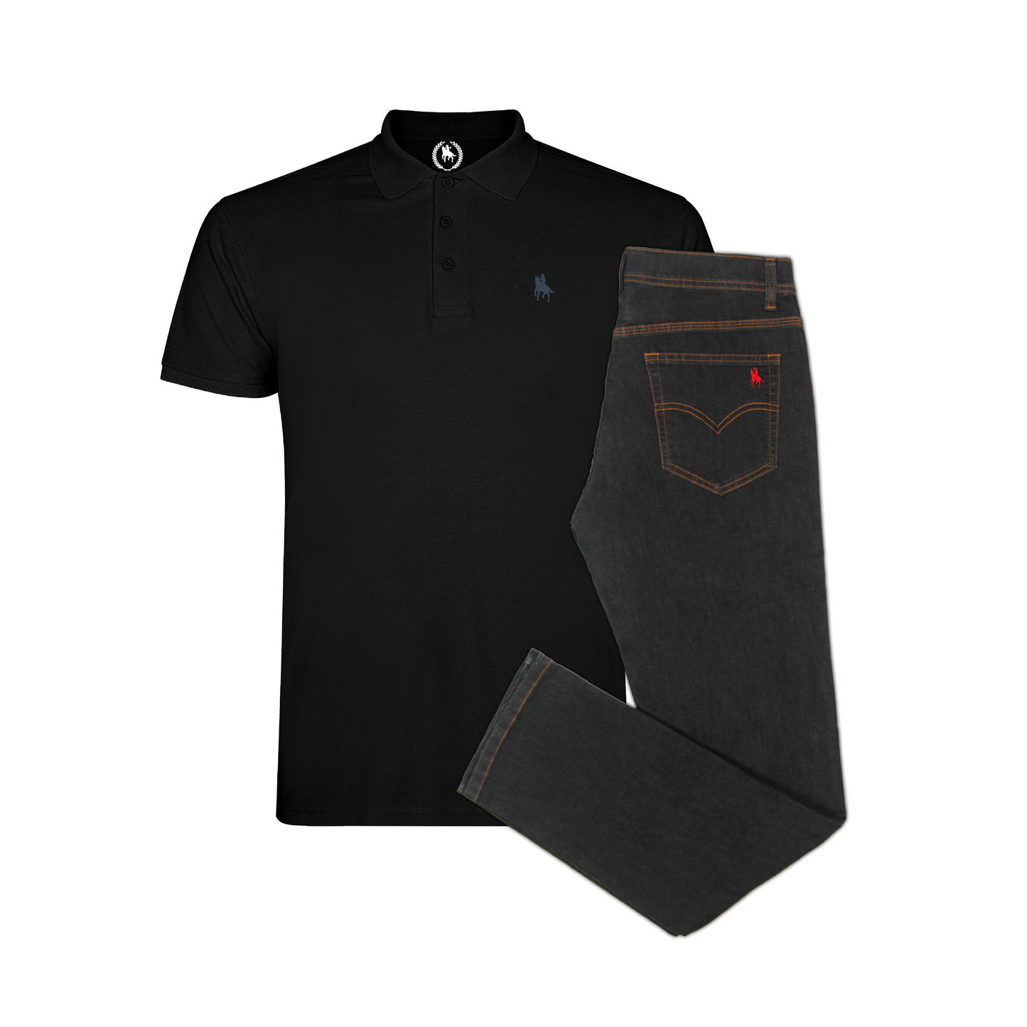 Conjunto Hombre Polo y Vaquero Negro Valencia