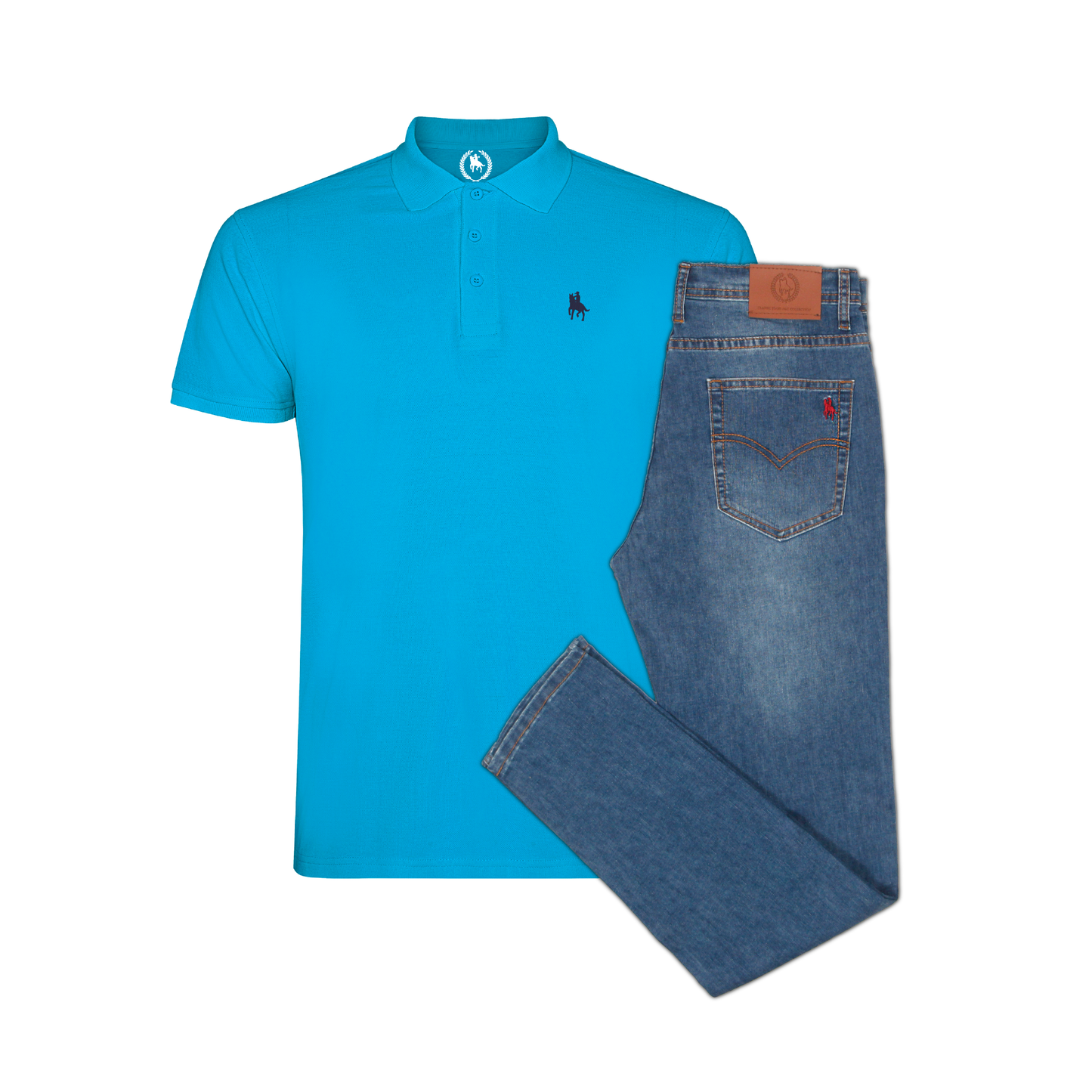 Conjunto Hombre Polo y Vaquero Claro Ibiza