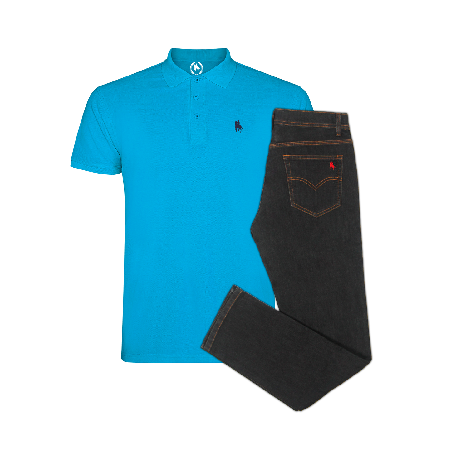 Conjunto Hombre Polo y Vaquero Negro Valencia