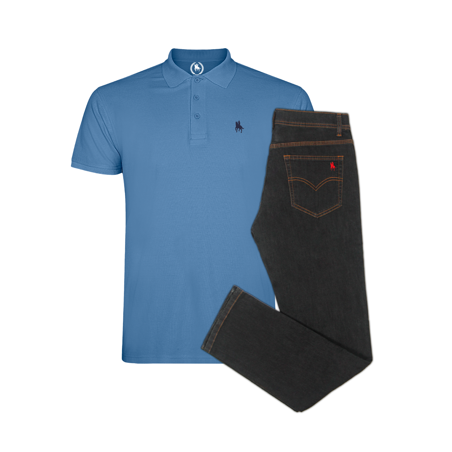 Conjunto Hombre Polo y Vaquero Negro Valencia