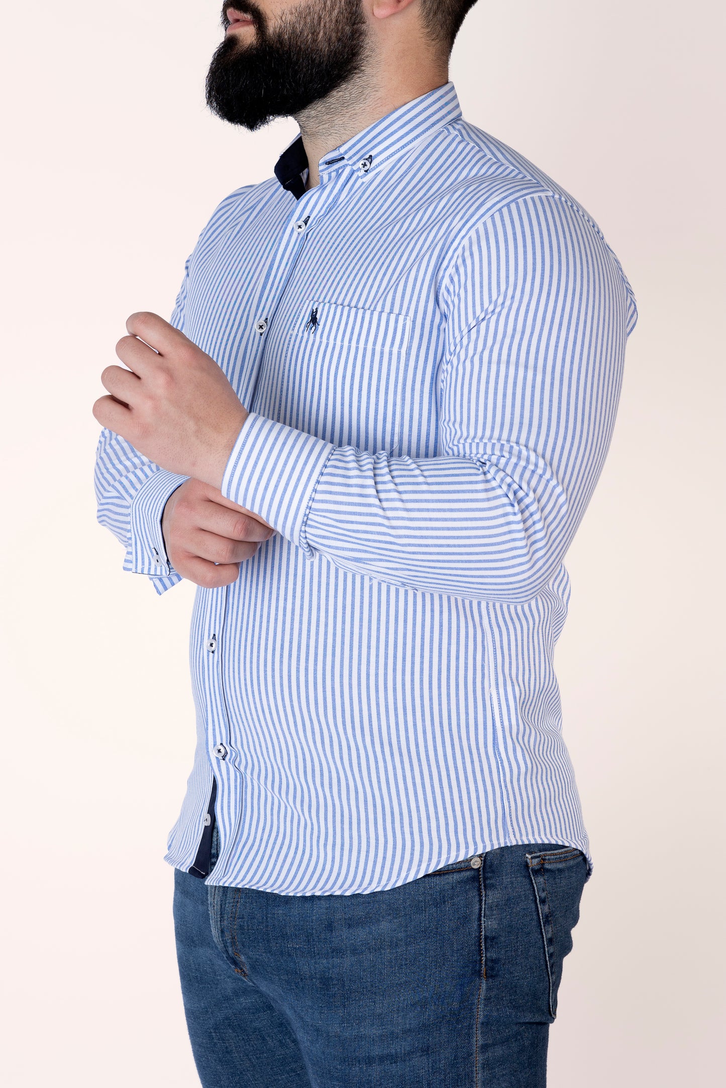 Camisa rayas azul marino