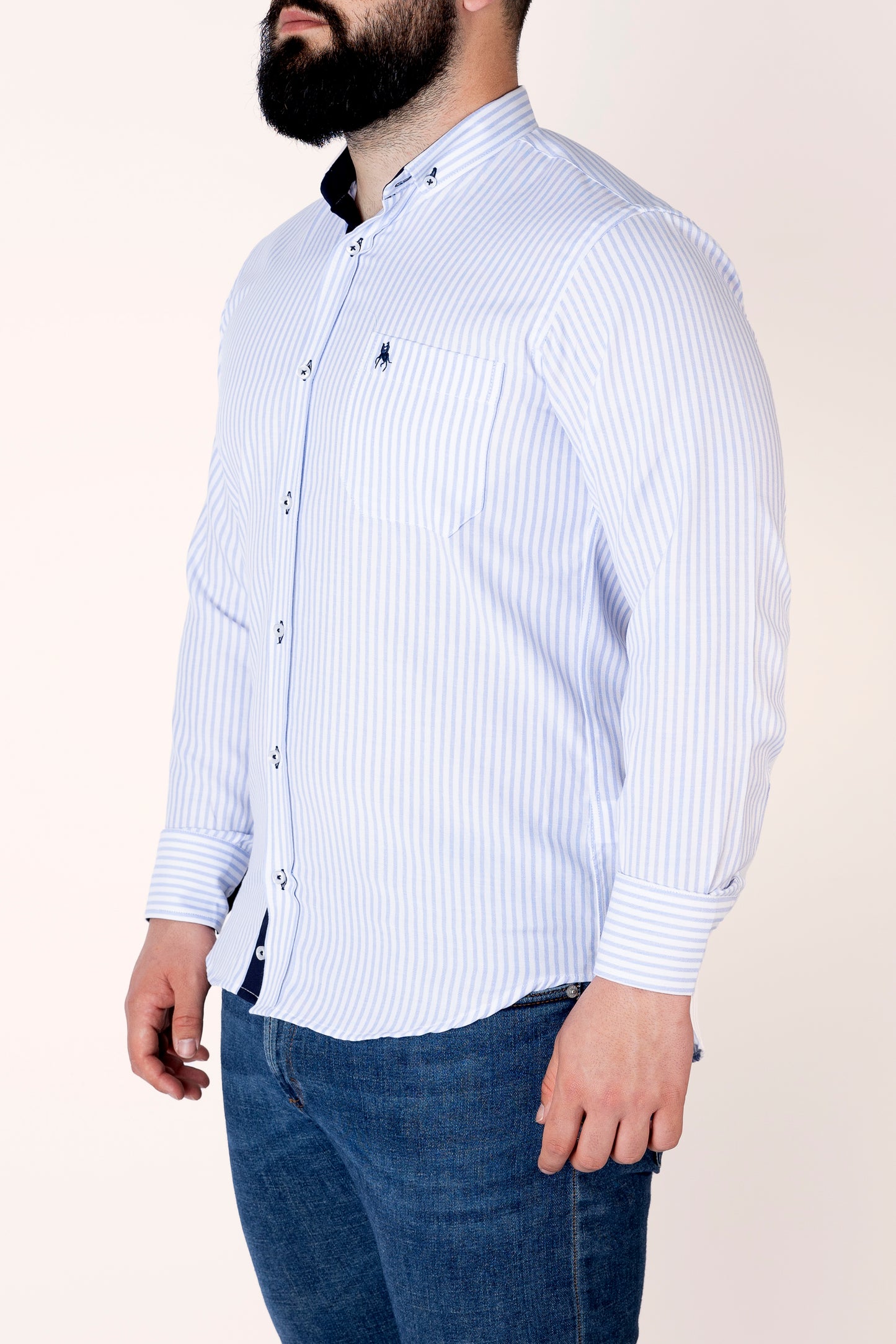 Camisa rayas celeste