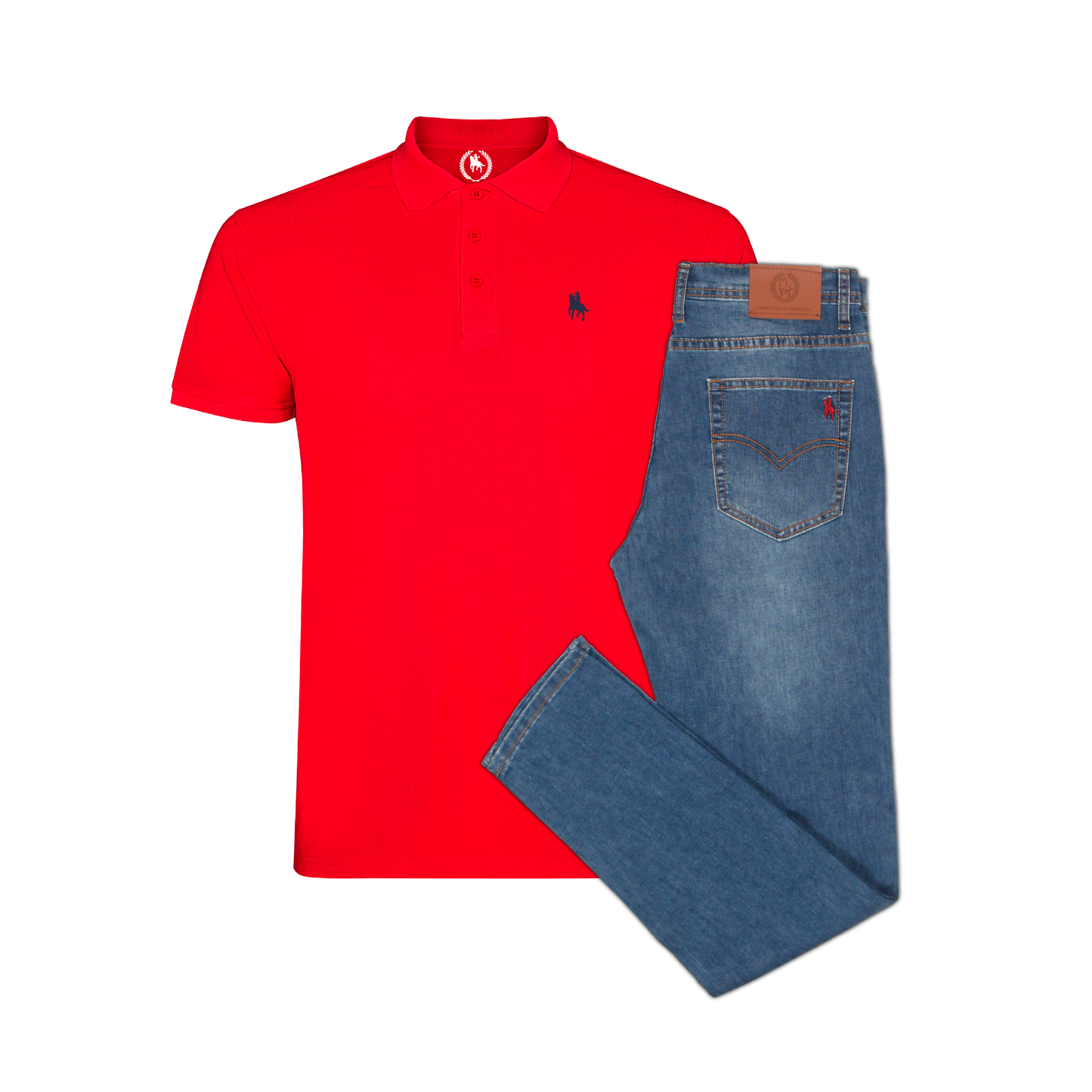 Conjunto Hombre Polo y Vaquero Claro Ibiza