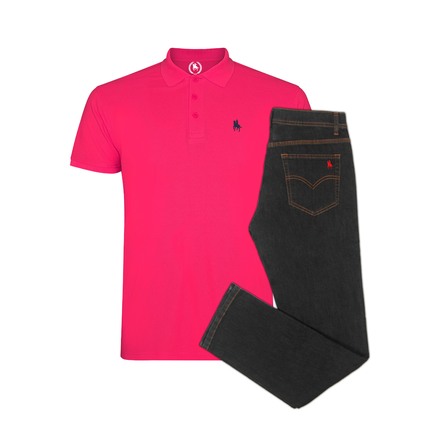 Conjunto Hombre Polo y Vaquero Negro Valencia