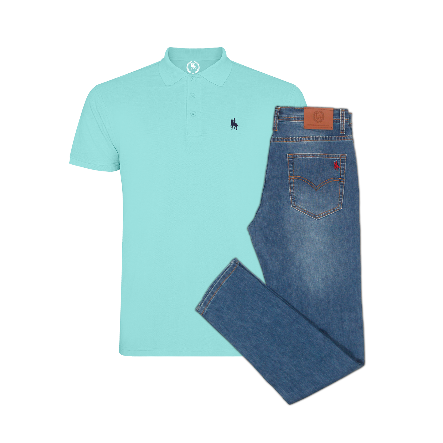 Conjunto Hombre Polo y Vaquero Claro Ibiza