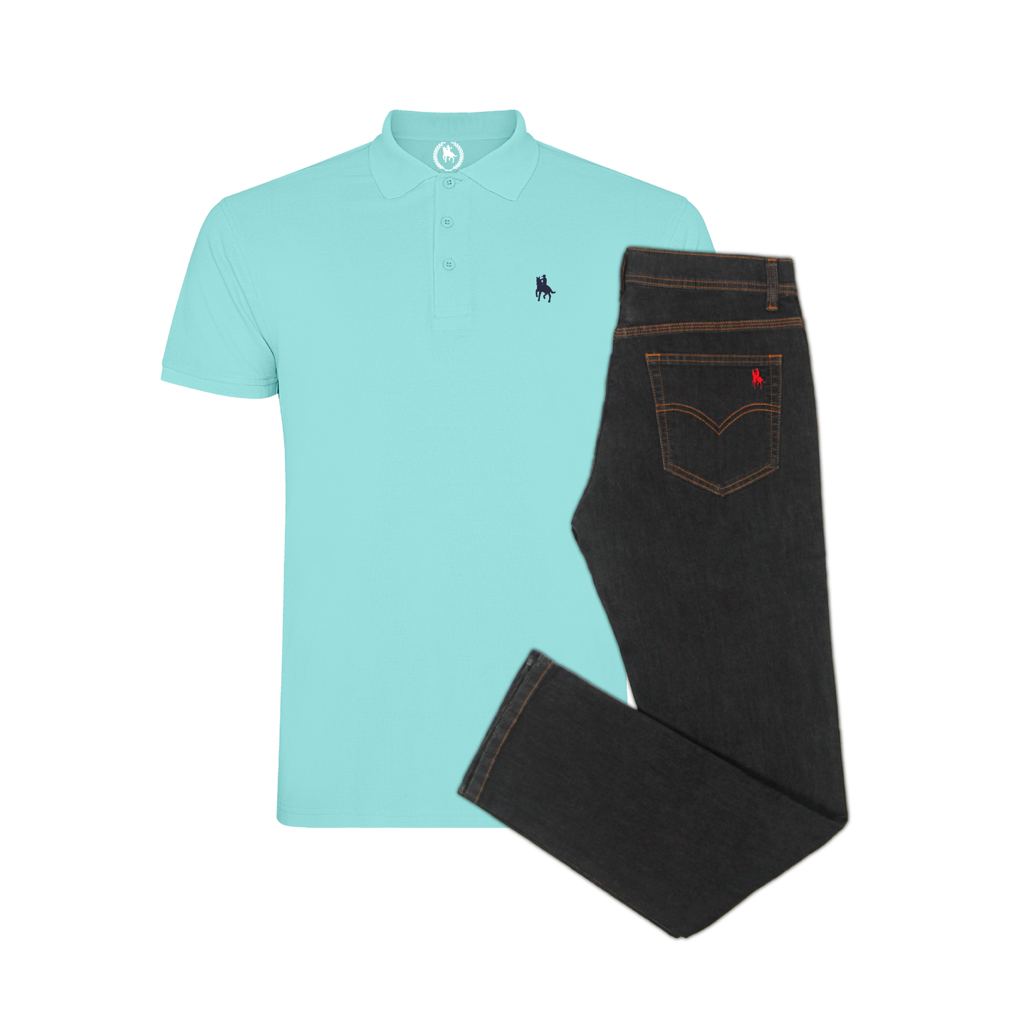 Conjunto Hombre Polo y Vaquero Negro Valencia