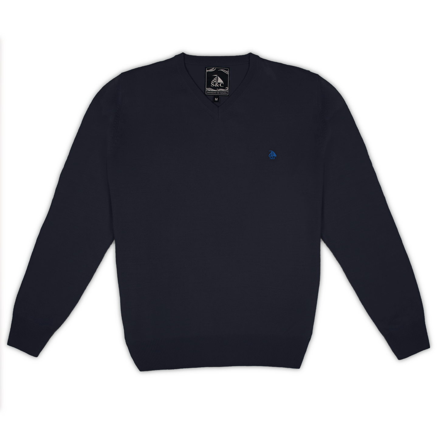 Jersey Hombre Cuello Pico Marino