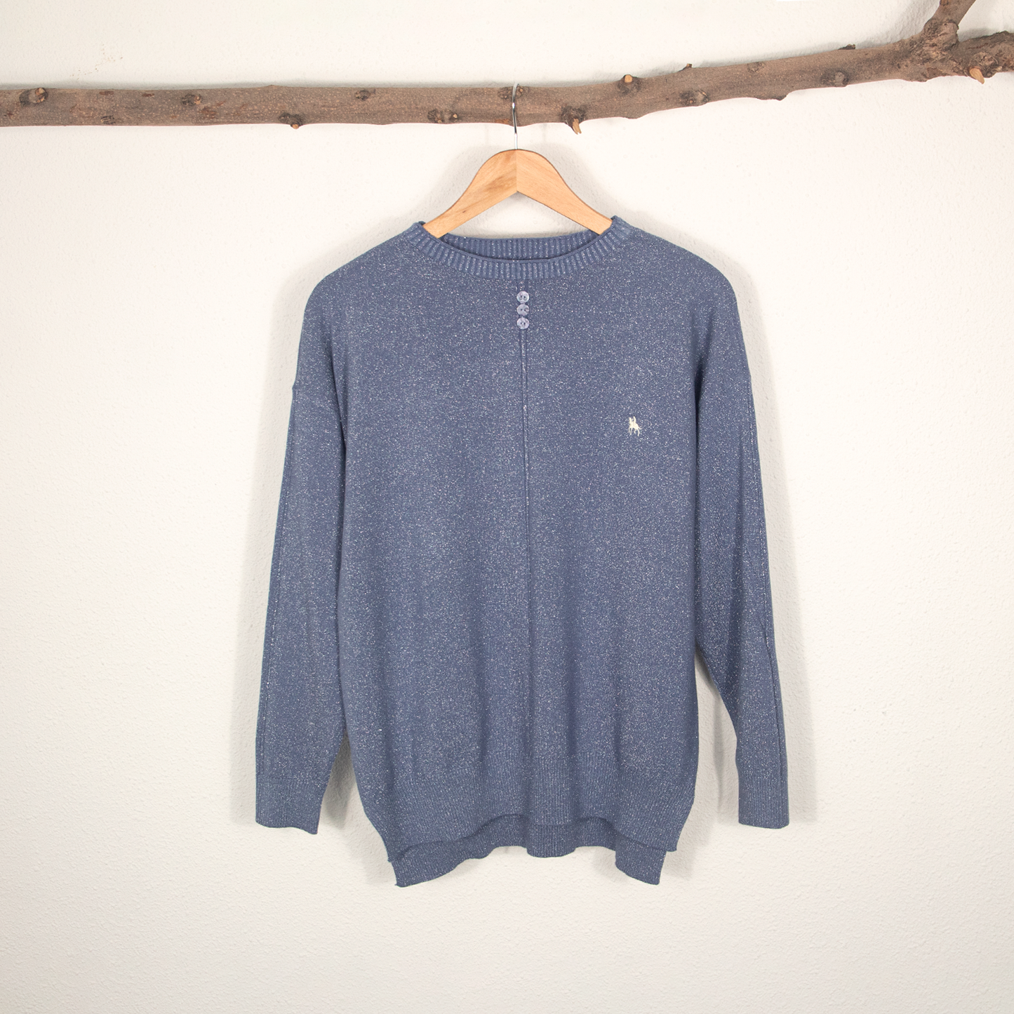 Jersey Mujer Azul Destellos con Detalles de Botones
