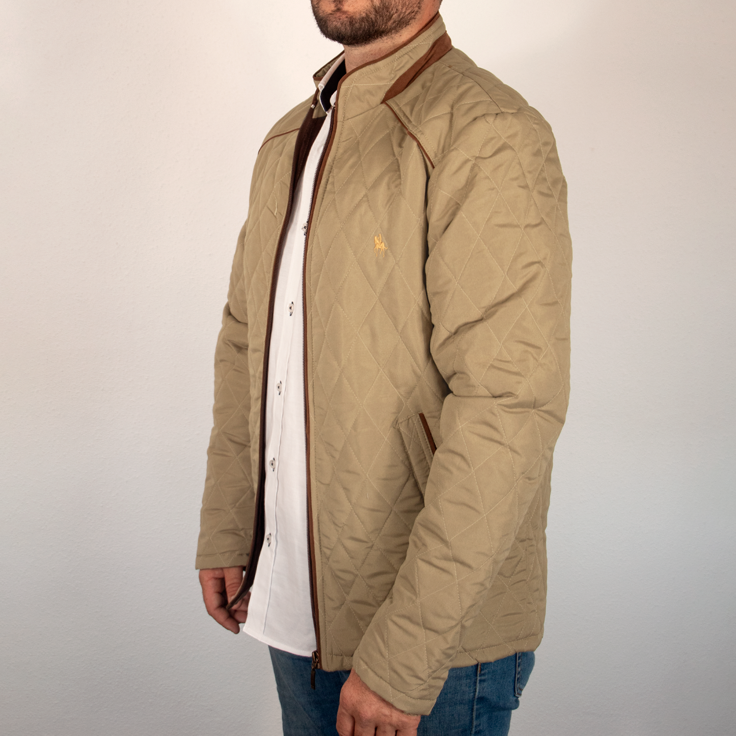 Chaqueta rombos Beige
