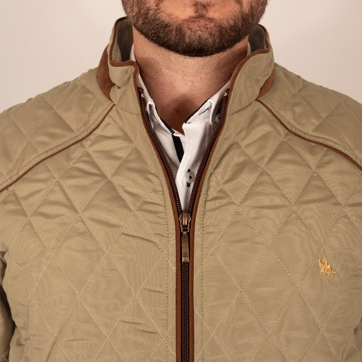 Chaqueta rombos Beige