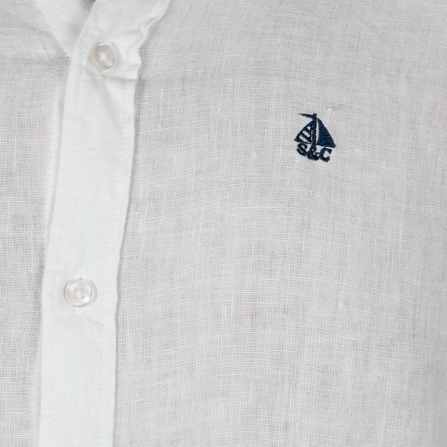 Camisa Hombre Manga Larga Lino Blanca