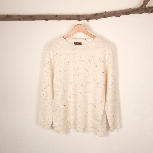Jersey de Mujer Oversize Blanco con Bolsillos