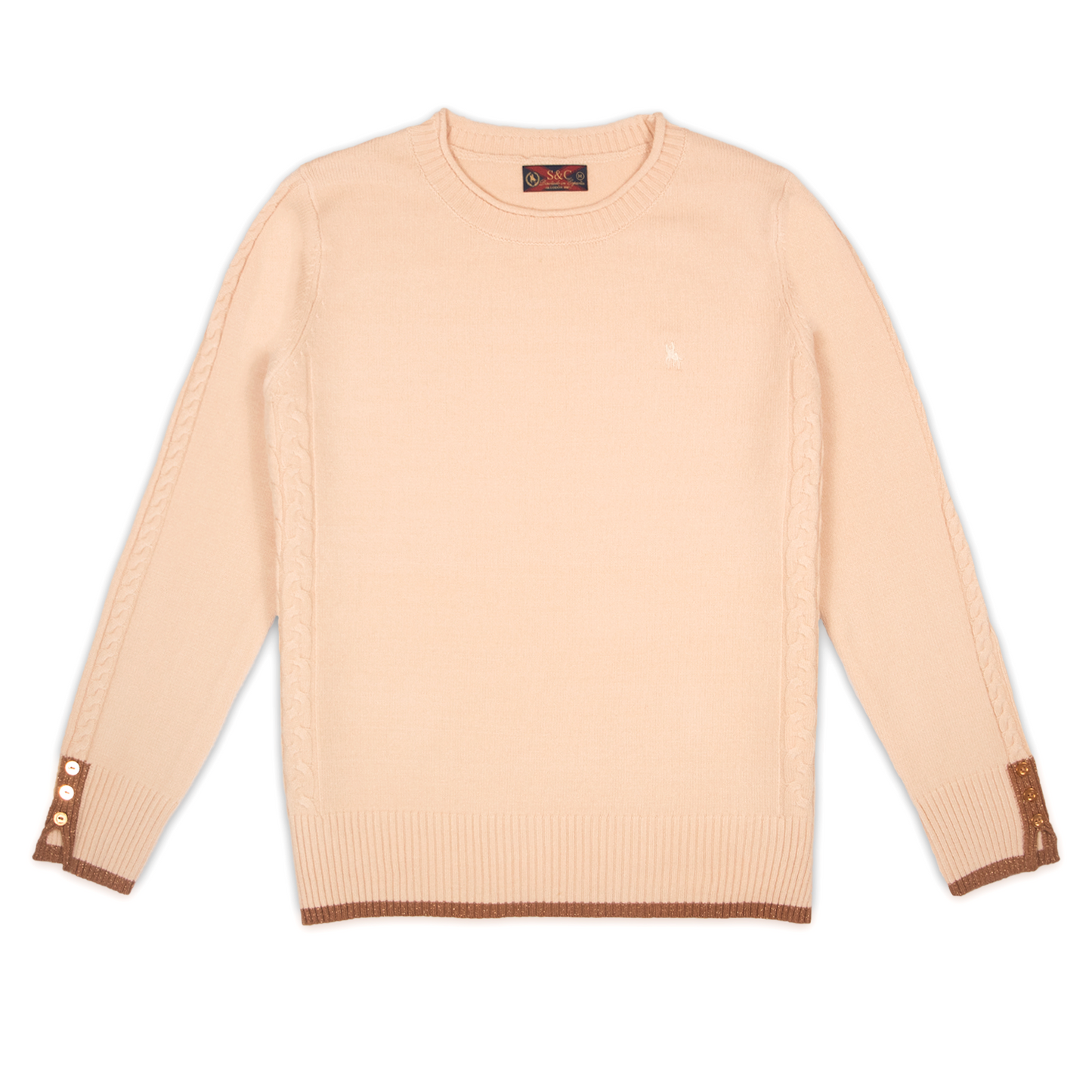 Jersey Mujer Beige con detalles de Brillo