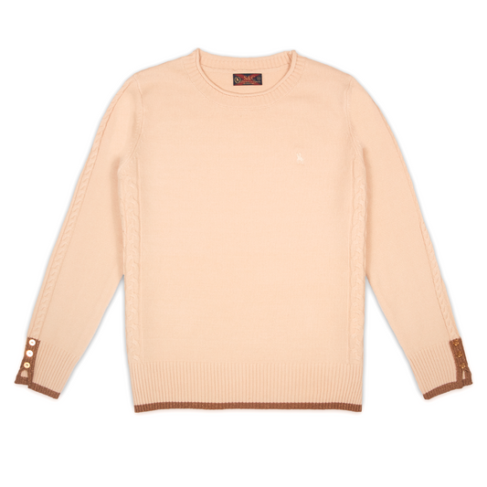 Jersey Mujer Beige con detalles de Brillo