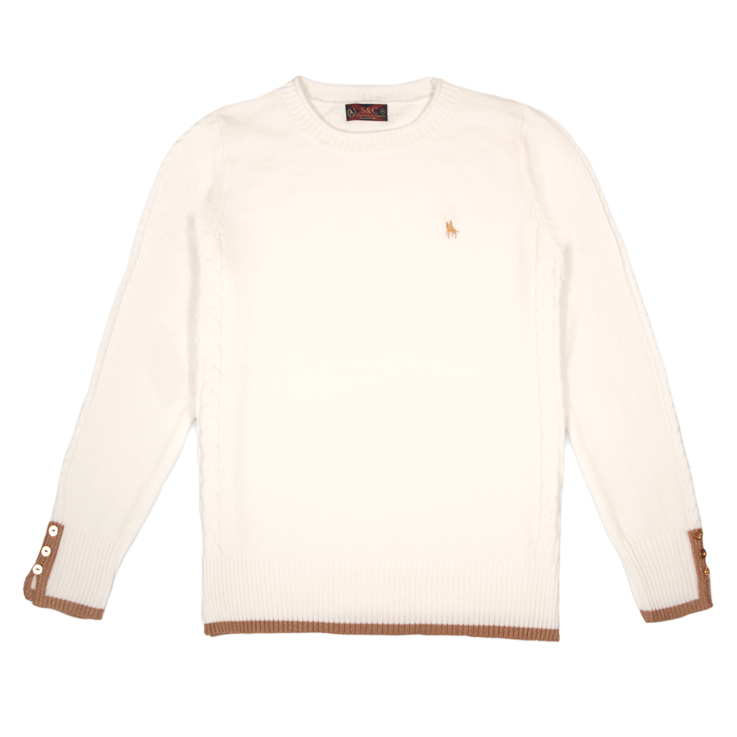 Jersey Mujer Blanco con detalles de Brillo