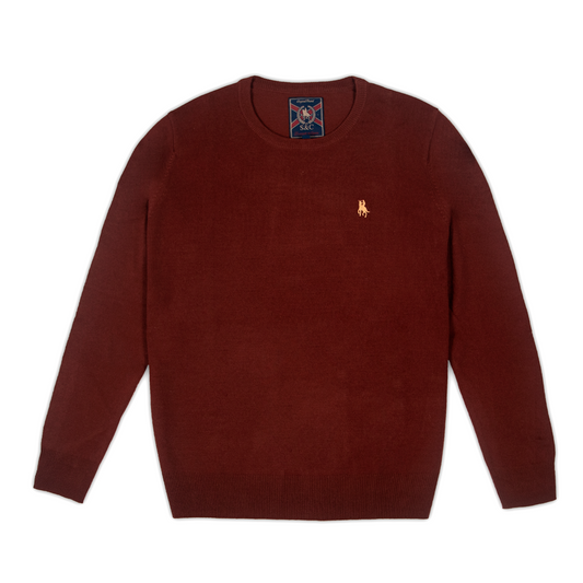 Jersey Hombre Burdeos Cuello Redondo Básico