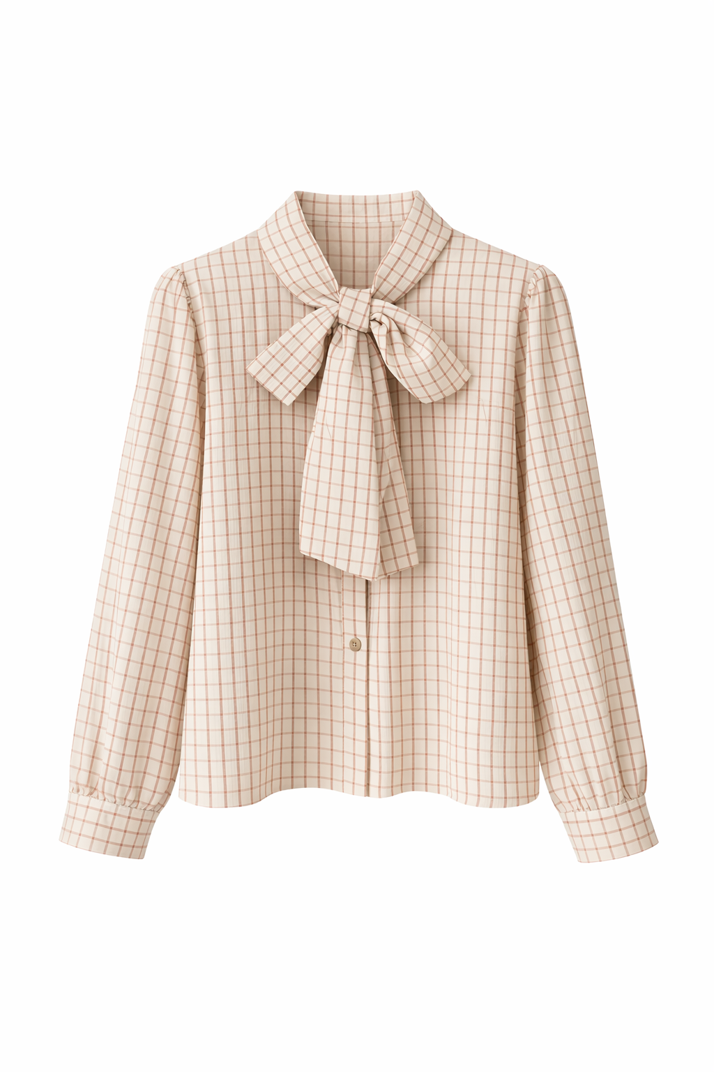 Camisa cuadros rosa con lazo