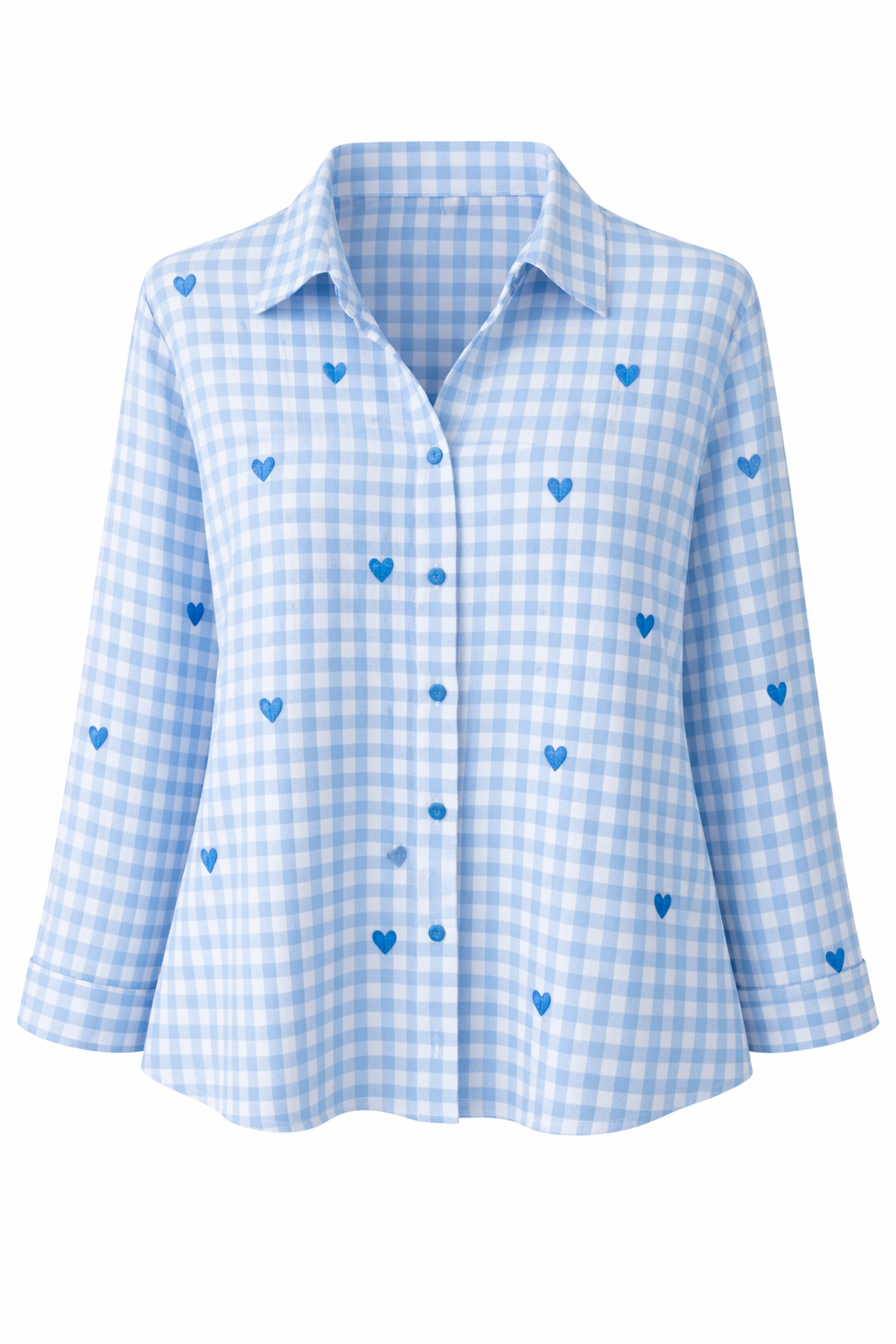 Camisa cuadros negros con corazones