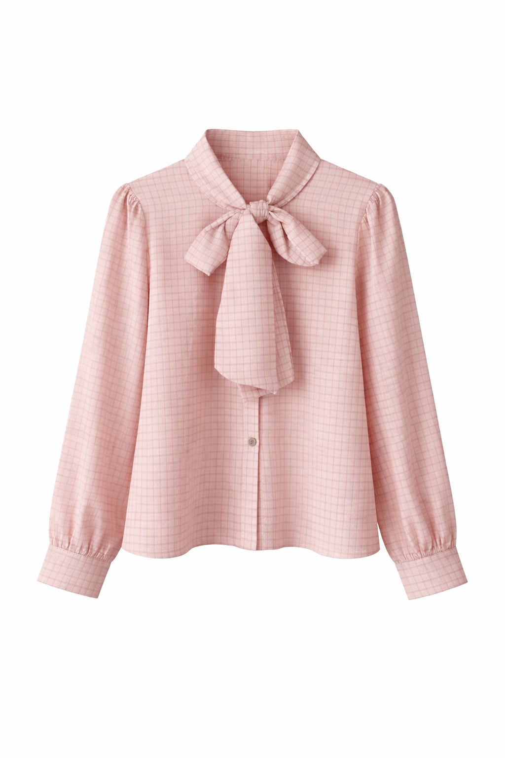 Camisa cuadros celeste con lazo