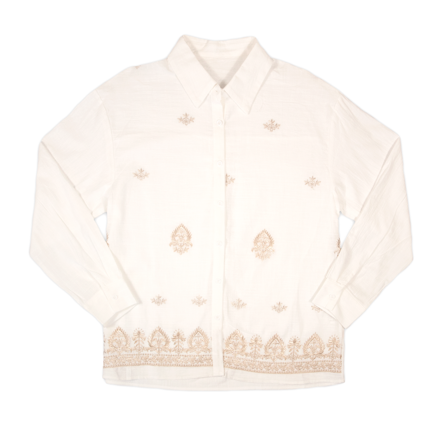 Camisa mujer blanca con detalles árabes