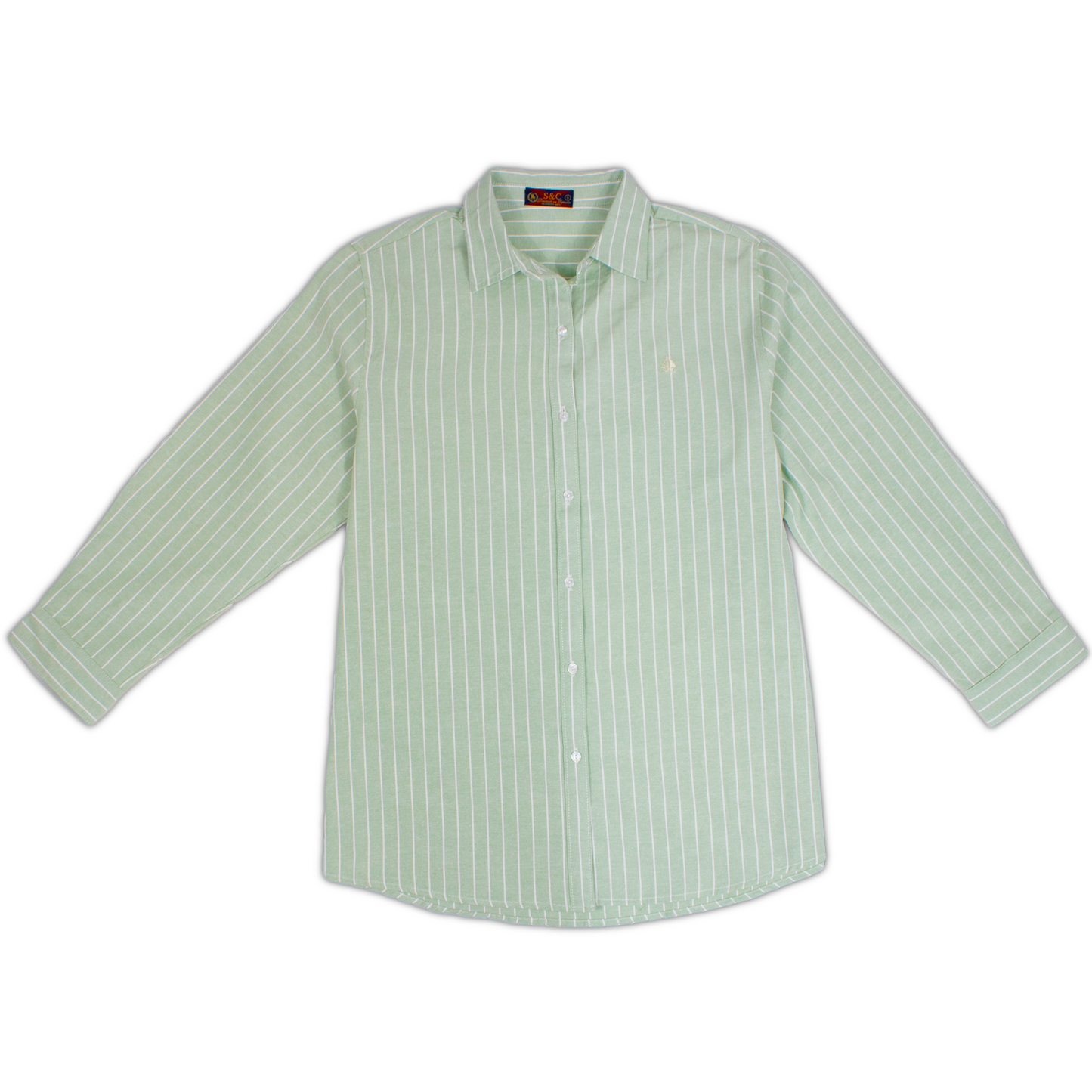 Camisa oversize de mujer Verde Rayas