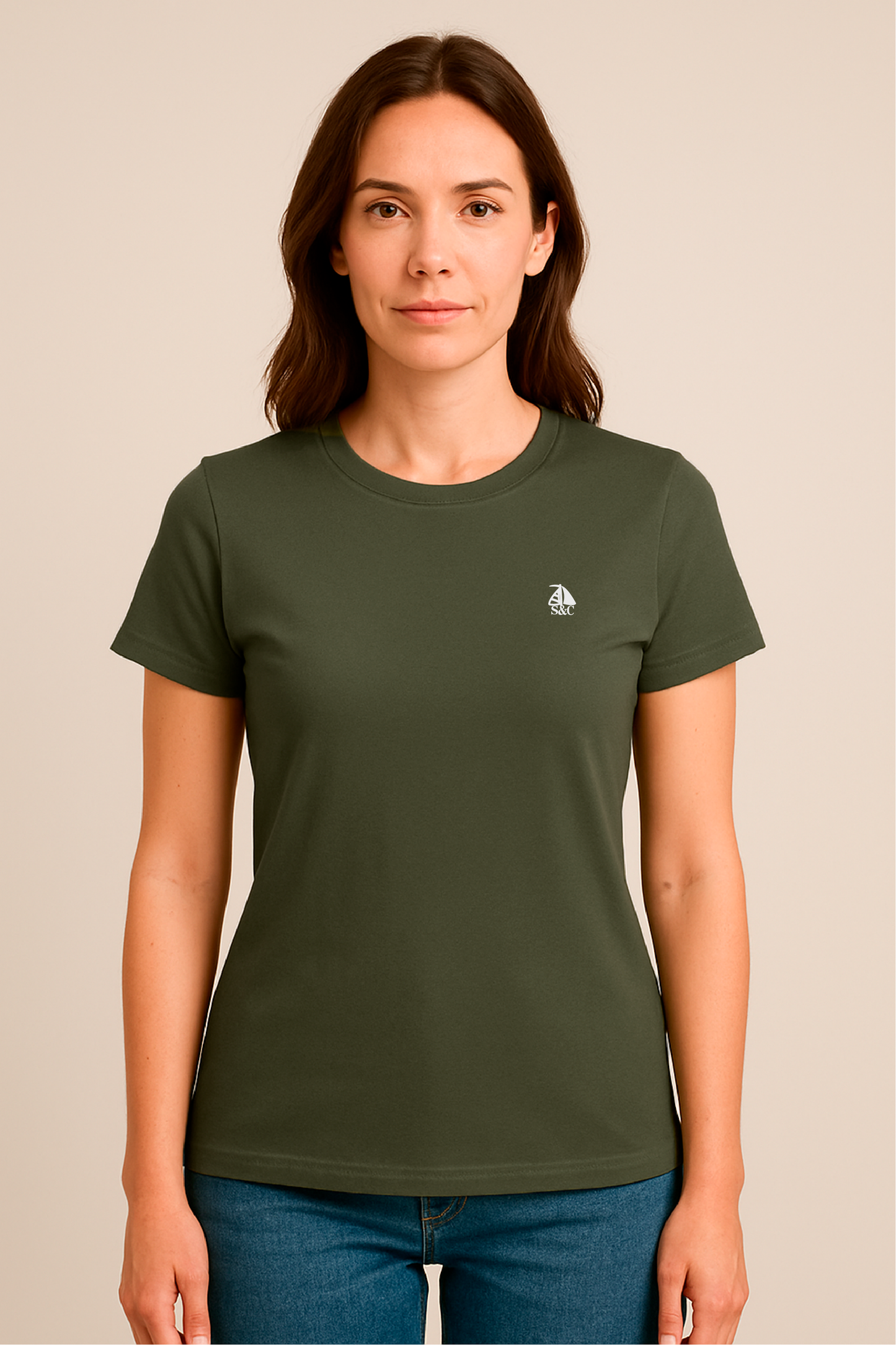 Camiseta manga corta cuello redondo verde aventura