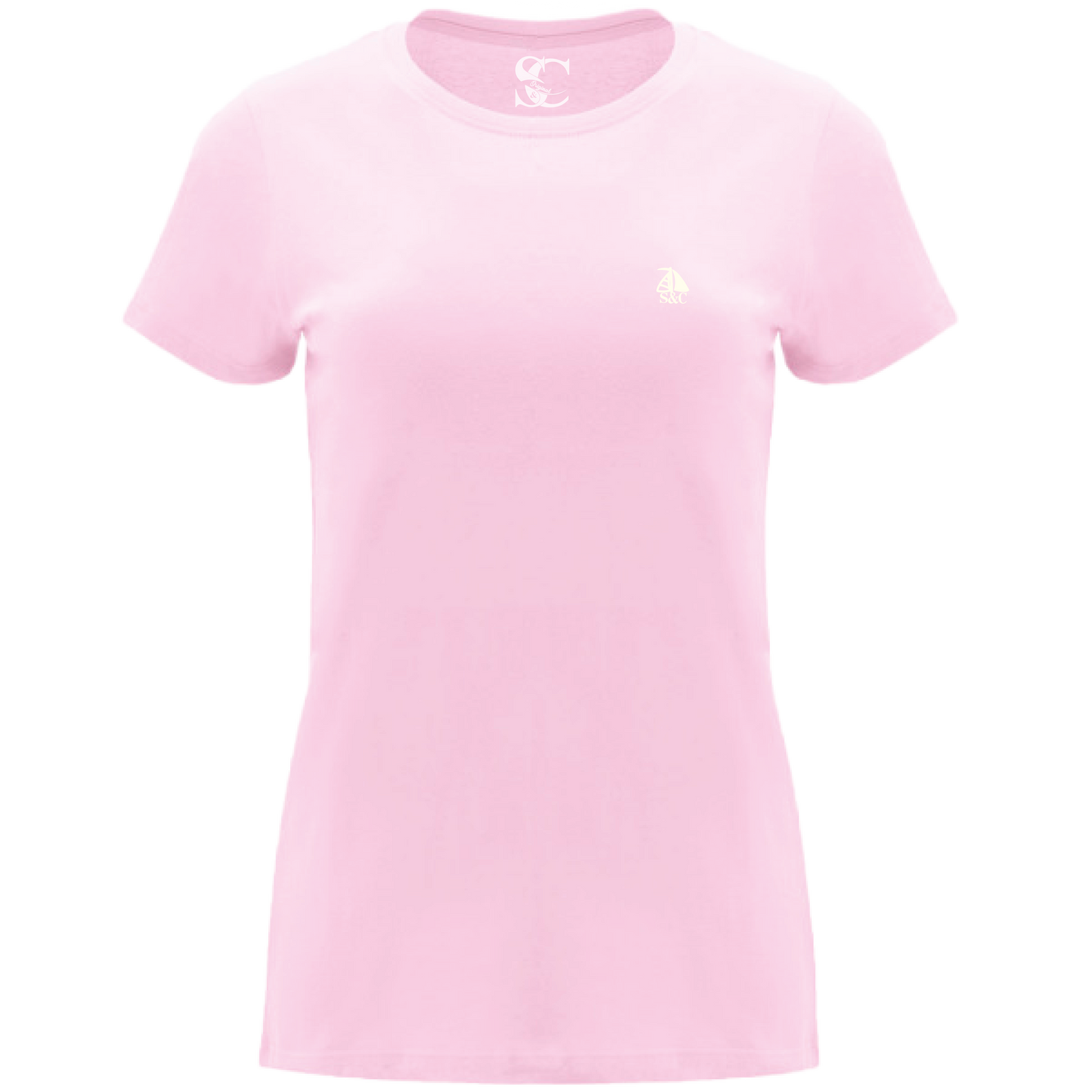 Camiseta manga corta cuello redondo Rosa Pastel