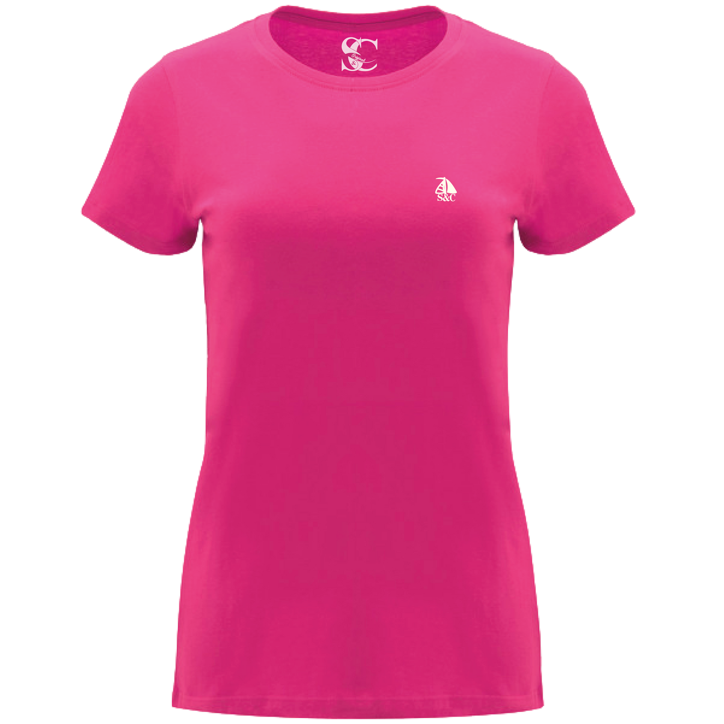 Camiseta manga corta cuello redondo Fucsia