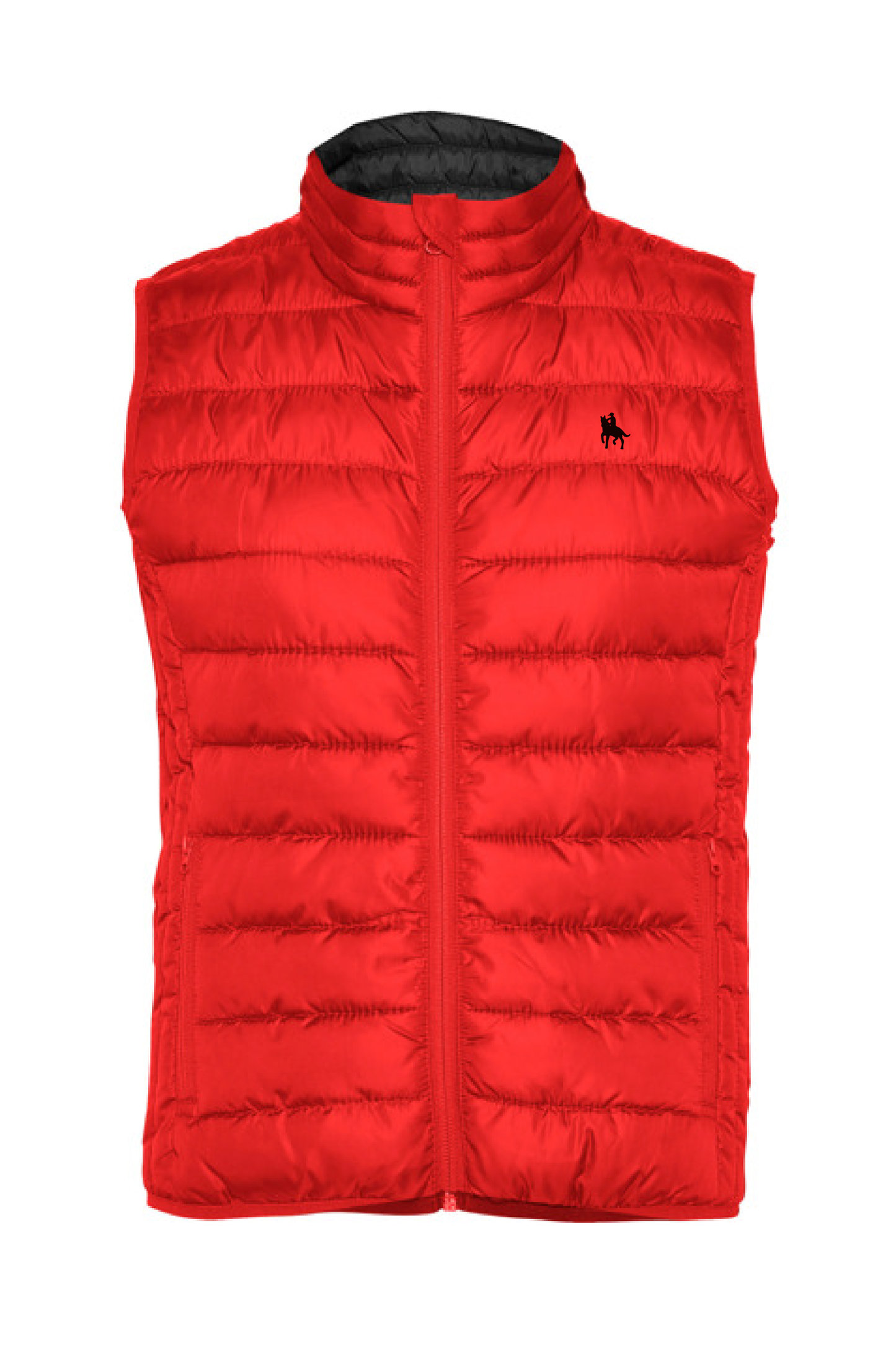Chaleco rojo acolchado mujer tacto pluma