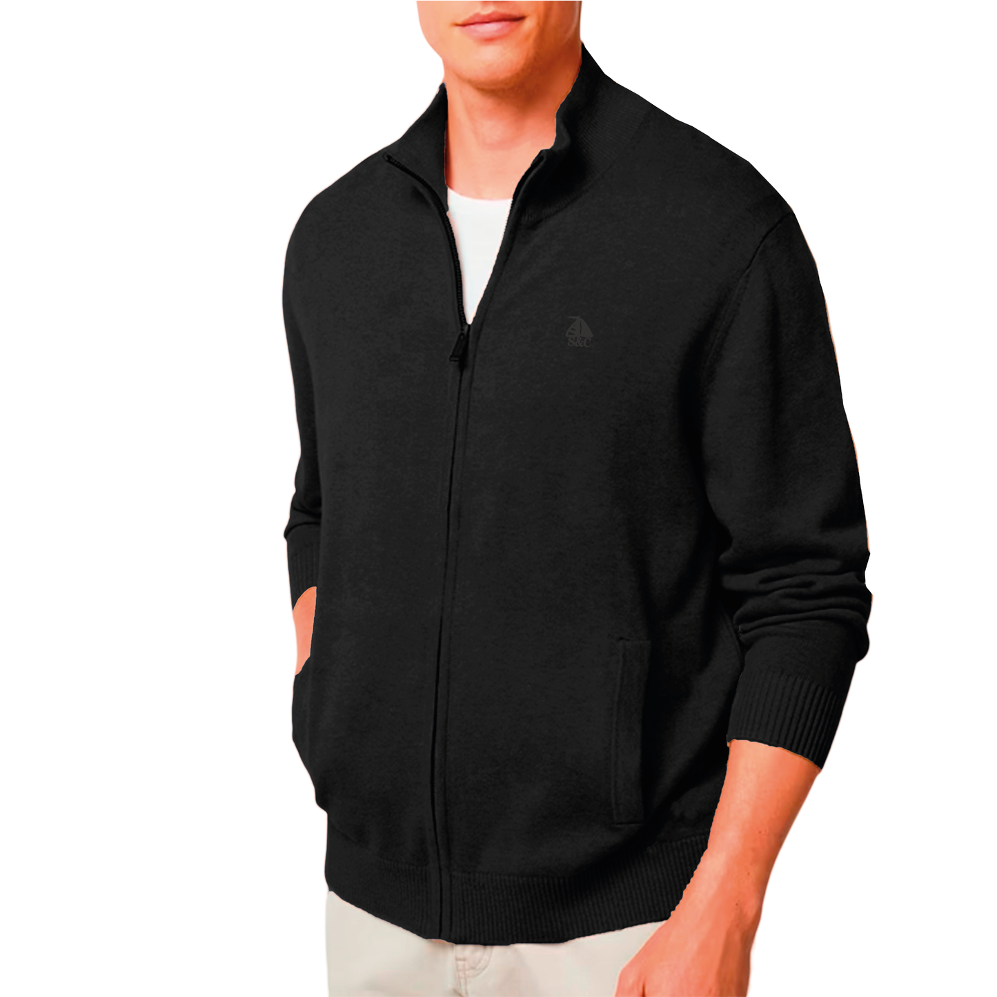 Chaqueta Hombre de Punto Negra