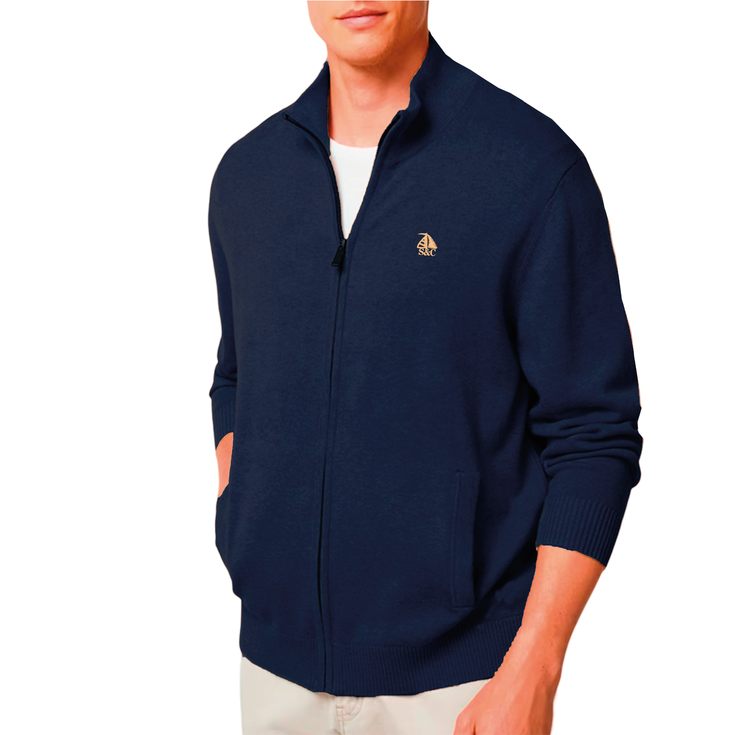 Chaqueta Hombre de Punto Marino