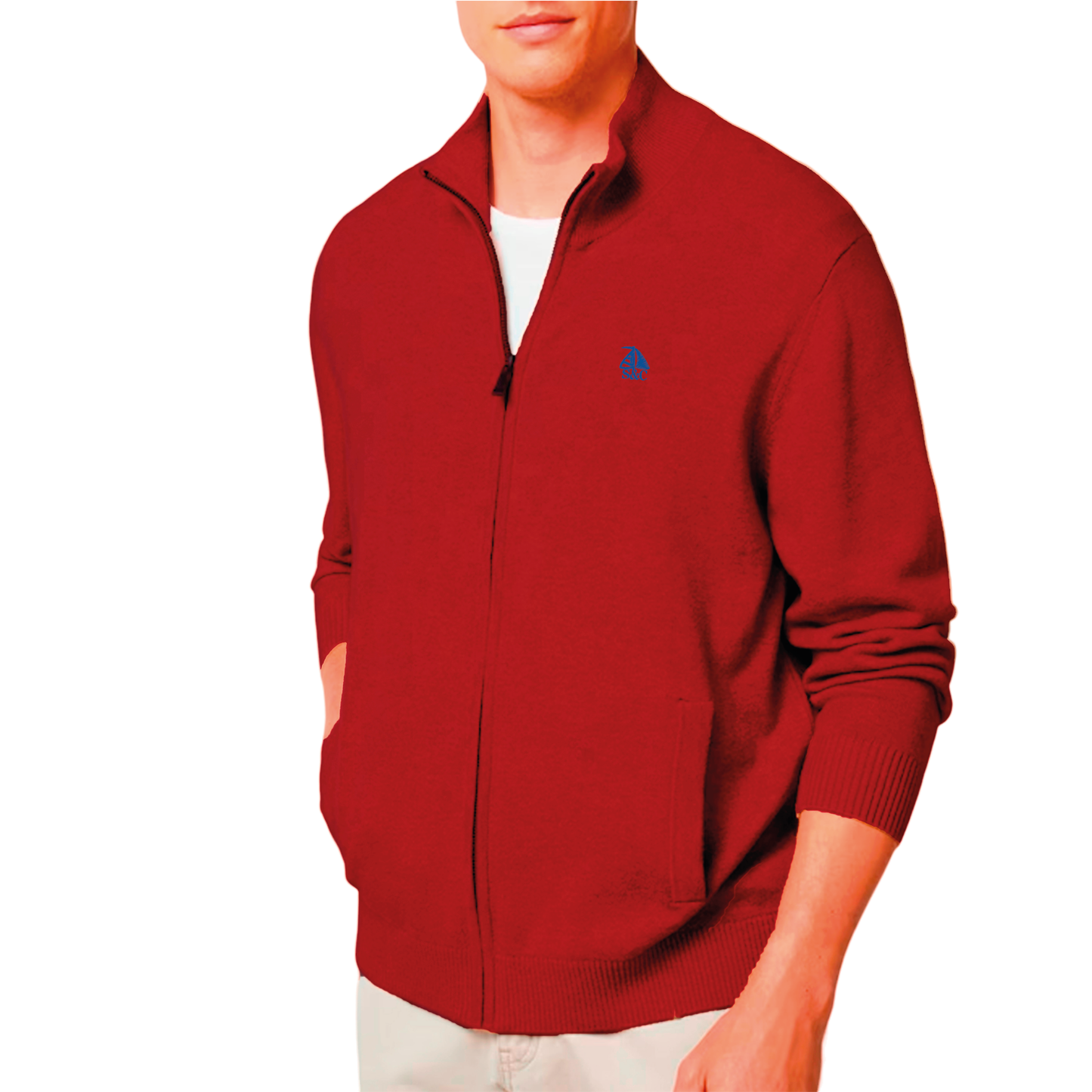 Chaqueta Hombre de Punto Roja