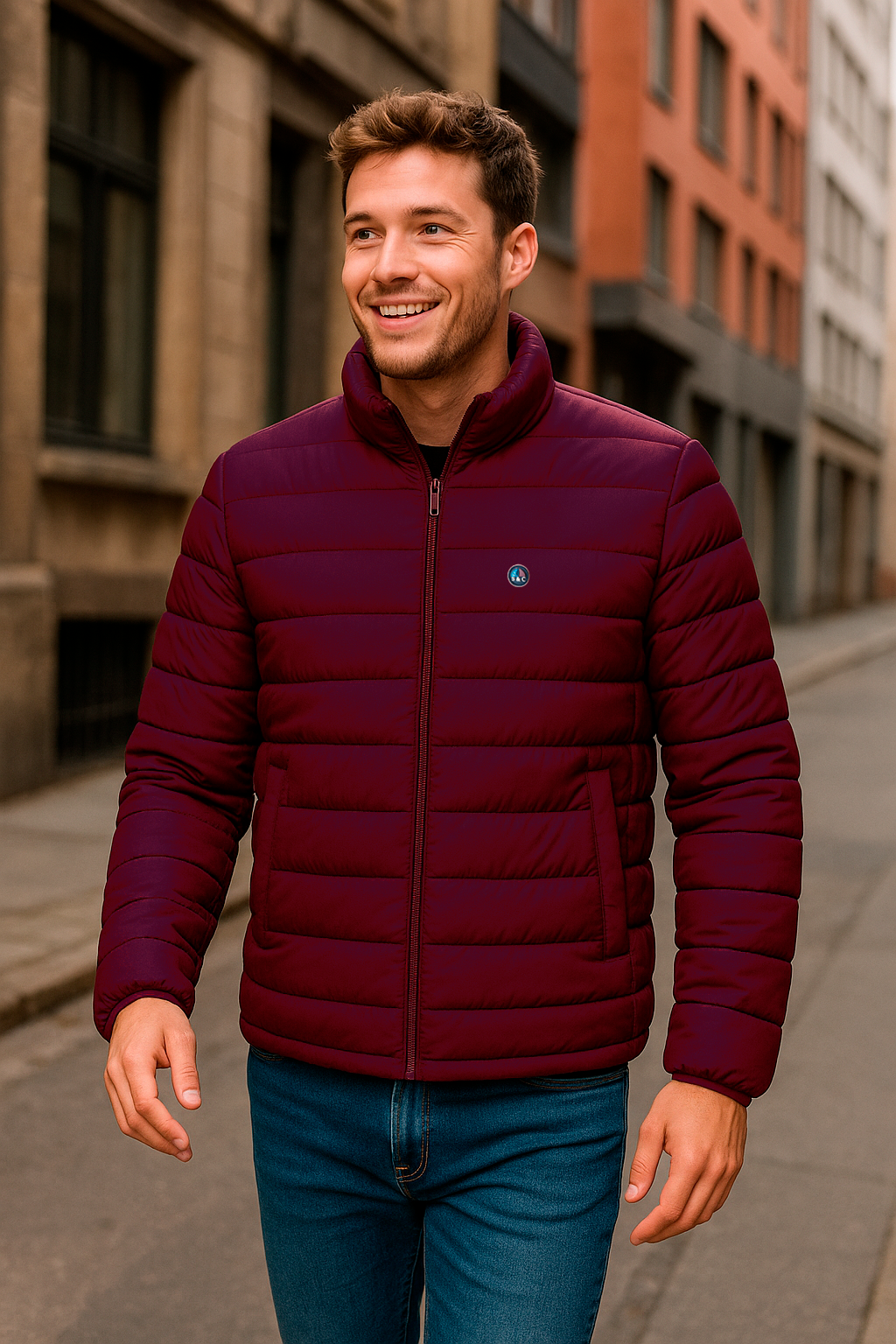 Chaqueta LETUR acolchado de hombre berenjena