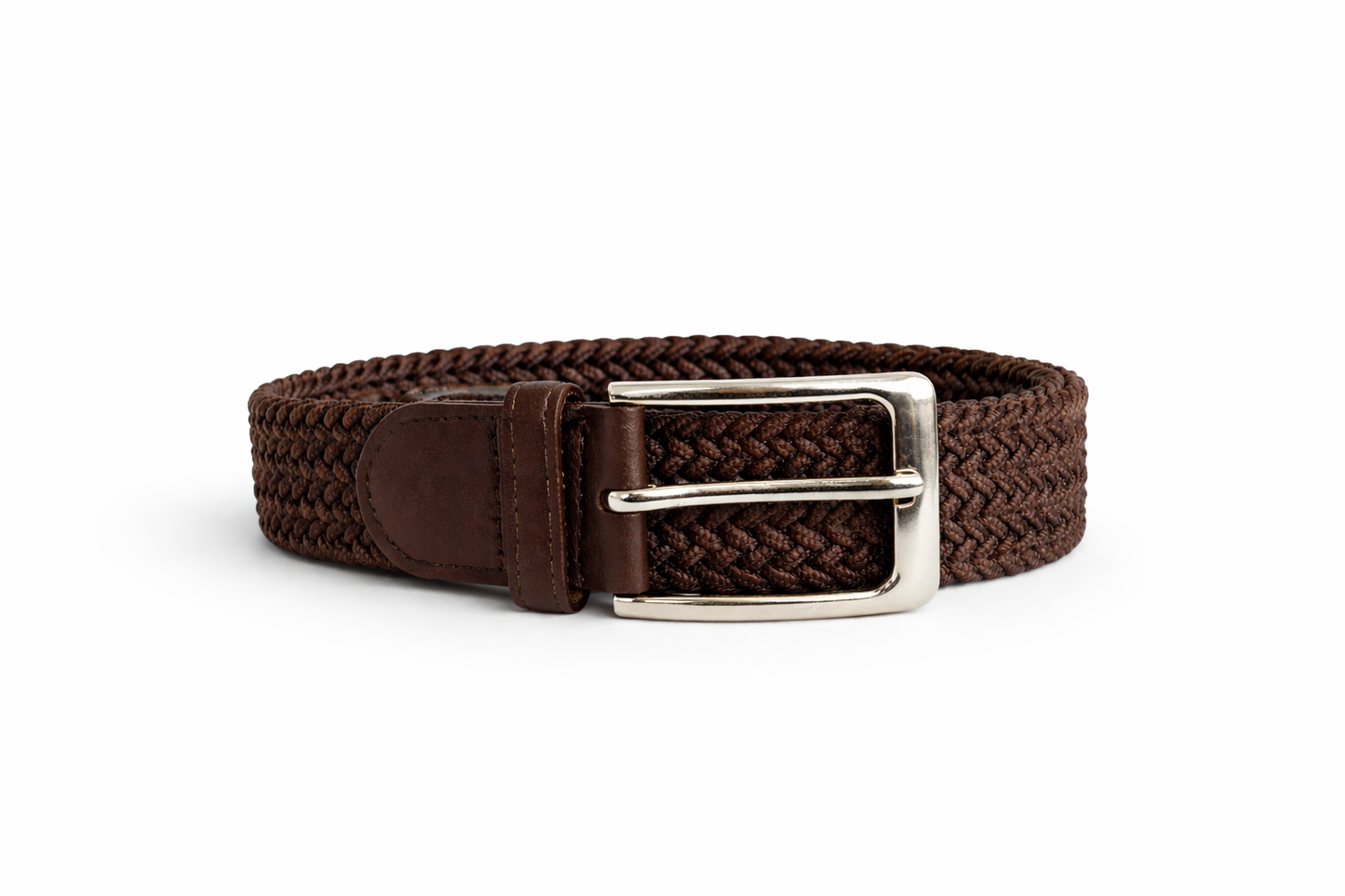 Cinturón elástico marrón oscuro