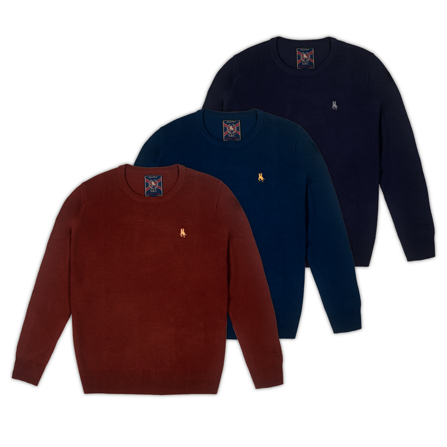Jersey Hombre Marino Cuello Redondo Básico