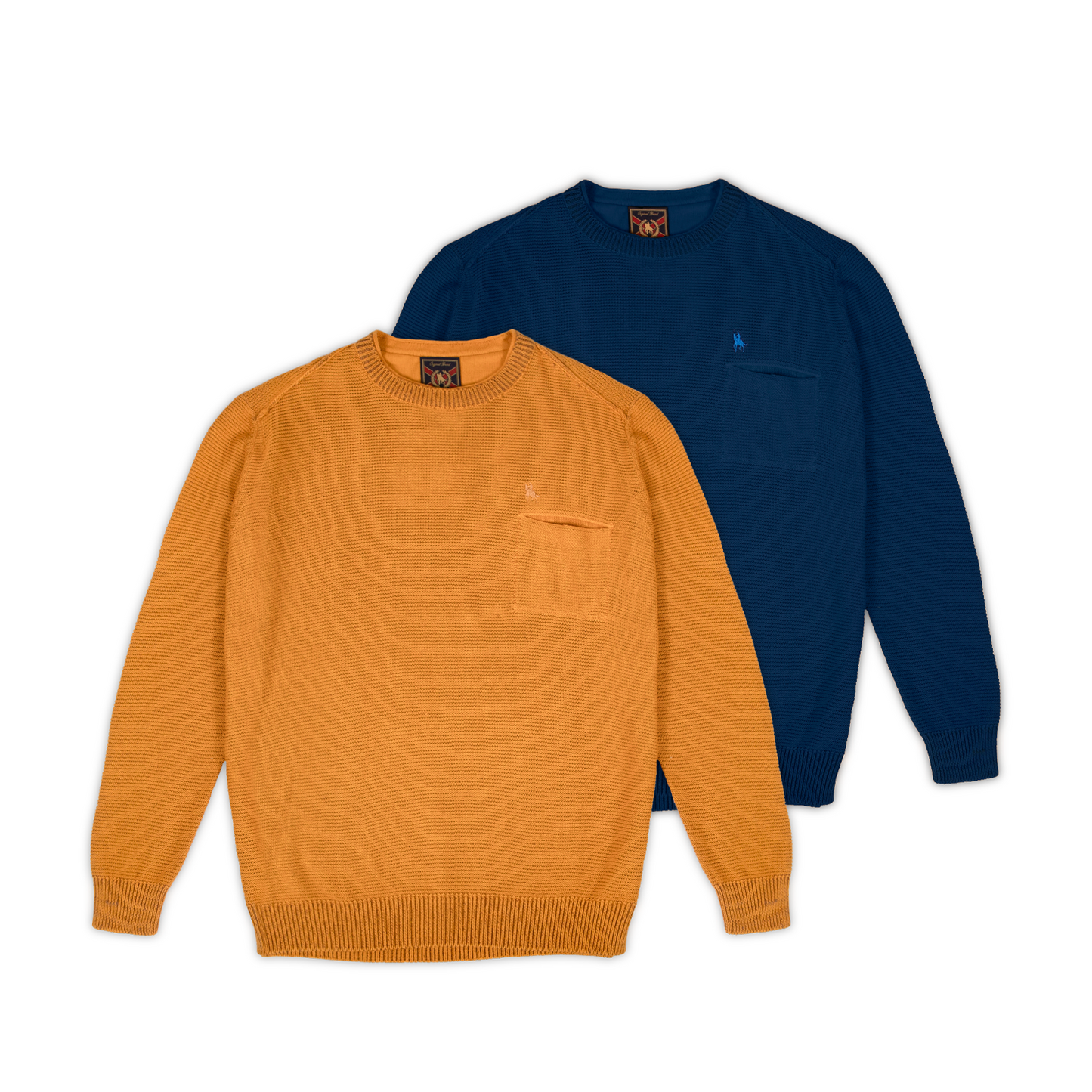 Jersey Hombre Punto Azul con Bolsillo