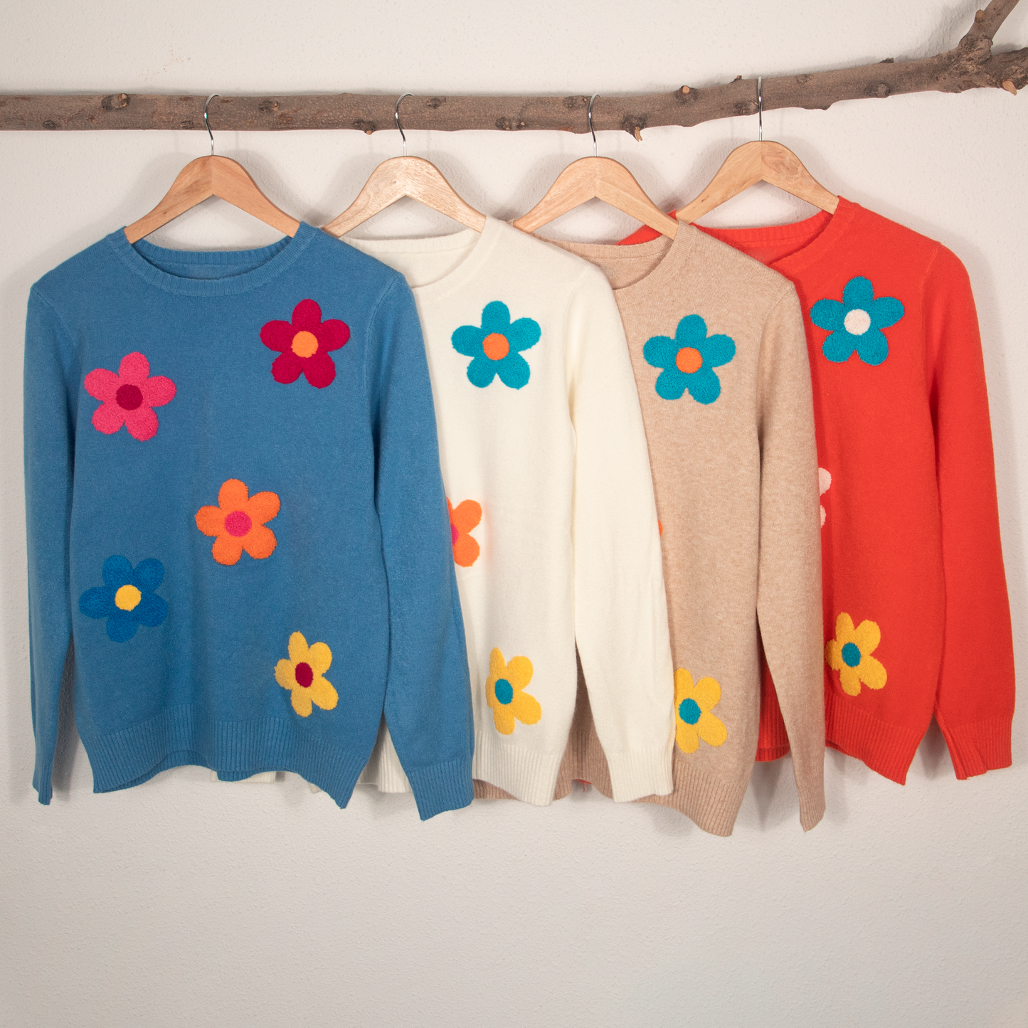 Jersey de Mujer Naranja con Flores de Colores