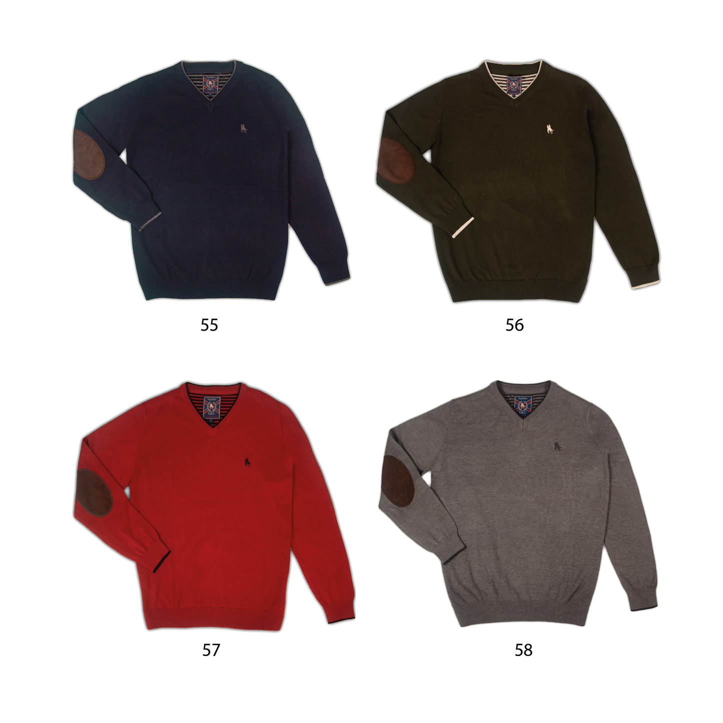 Conjunto Hombre Jersey Cuello Pico con Coderas y Vaquero Negro Valencia