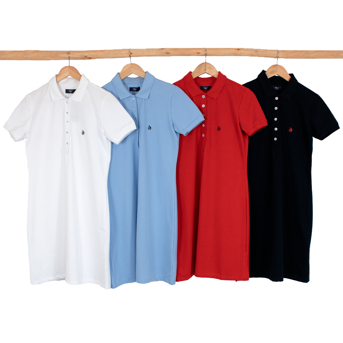 Vestido polo manga corta rojo