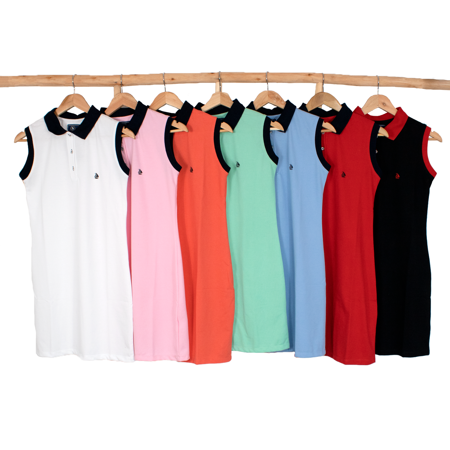 Vestido polo sin mangas coral