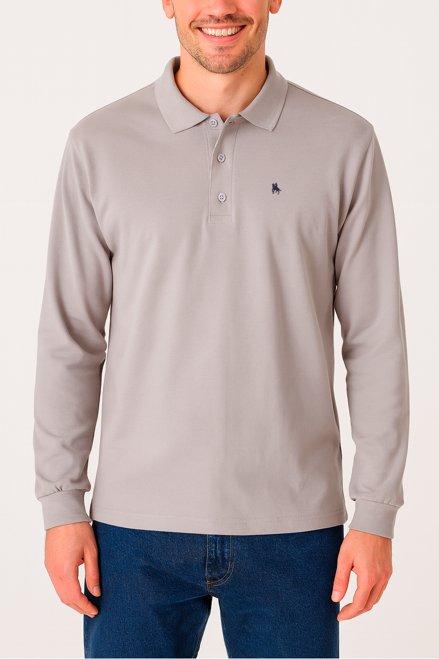 Polo Premium de manga larga could grey