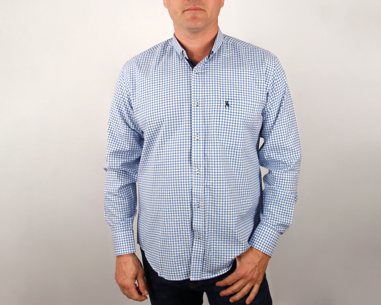 Camisa cuadros azul marino