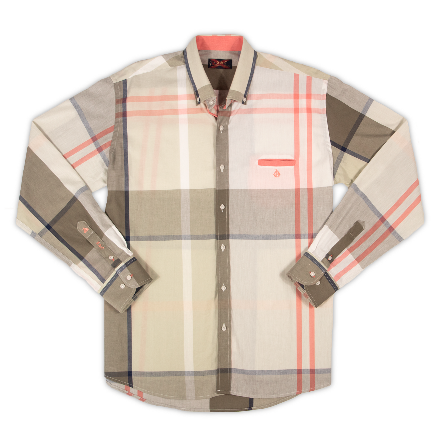 Camisa Hombre Manga Larga Cuadros y Rayas