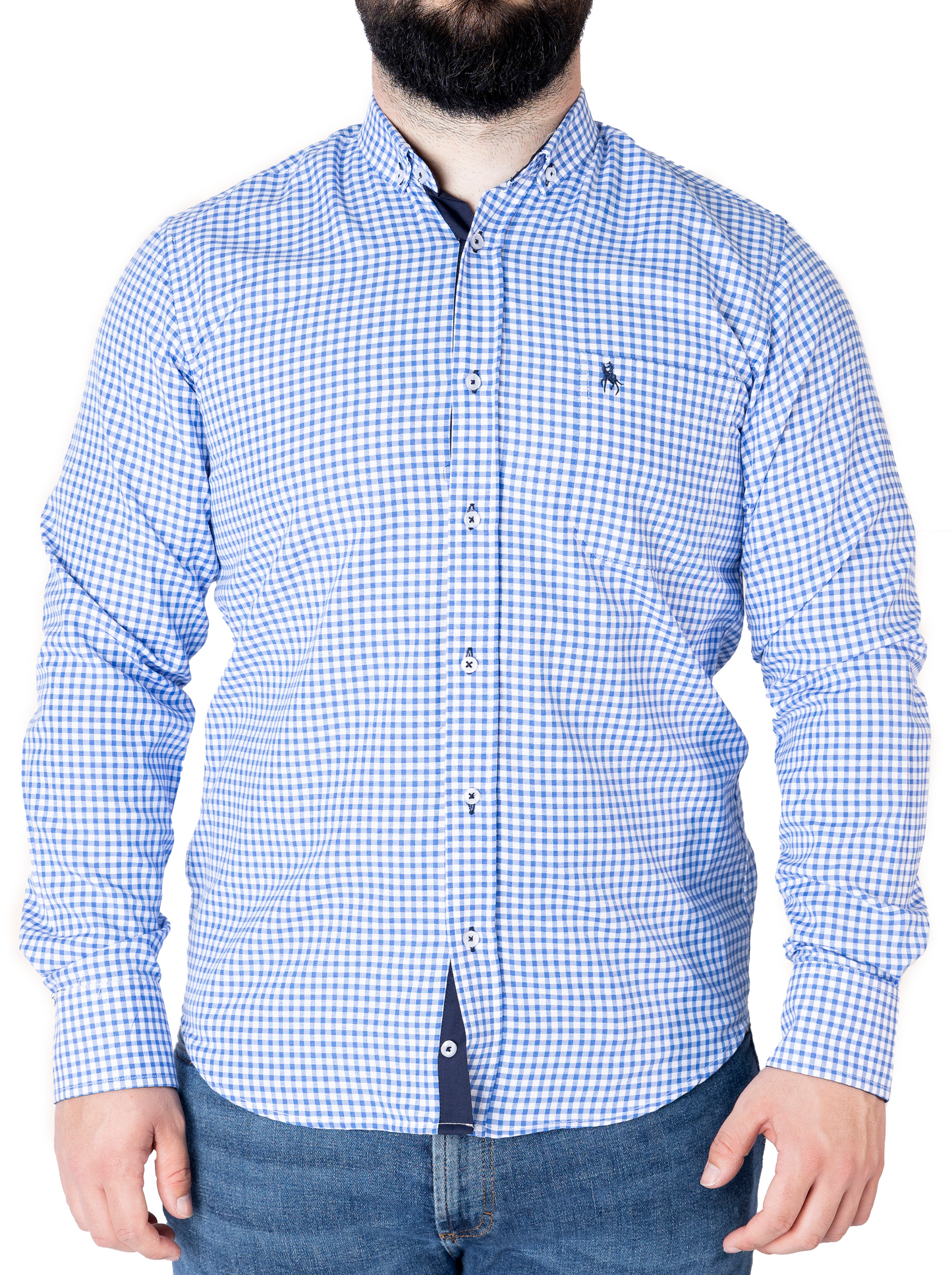 Camisa cuadros azul marino