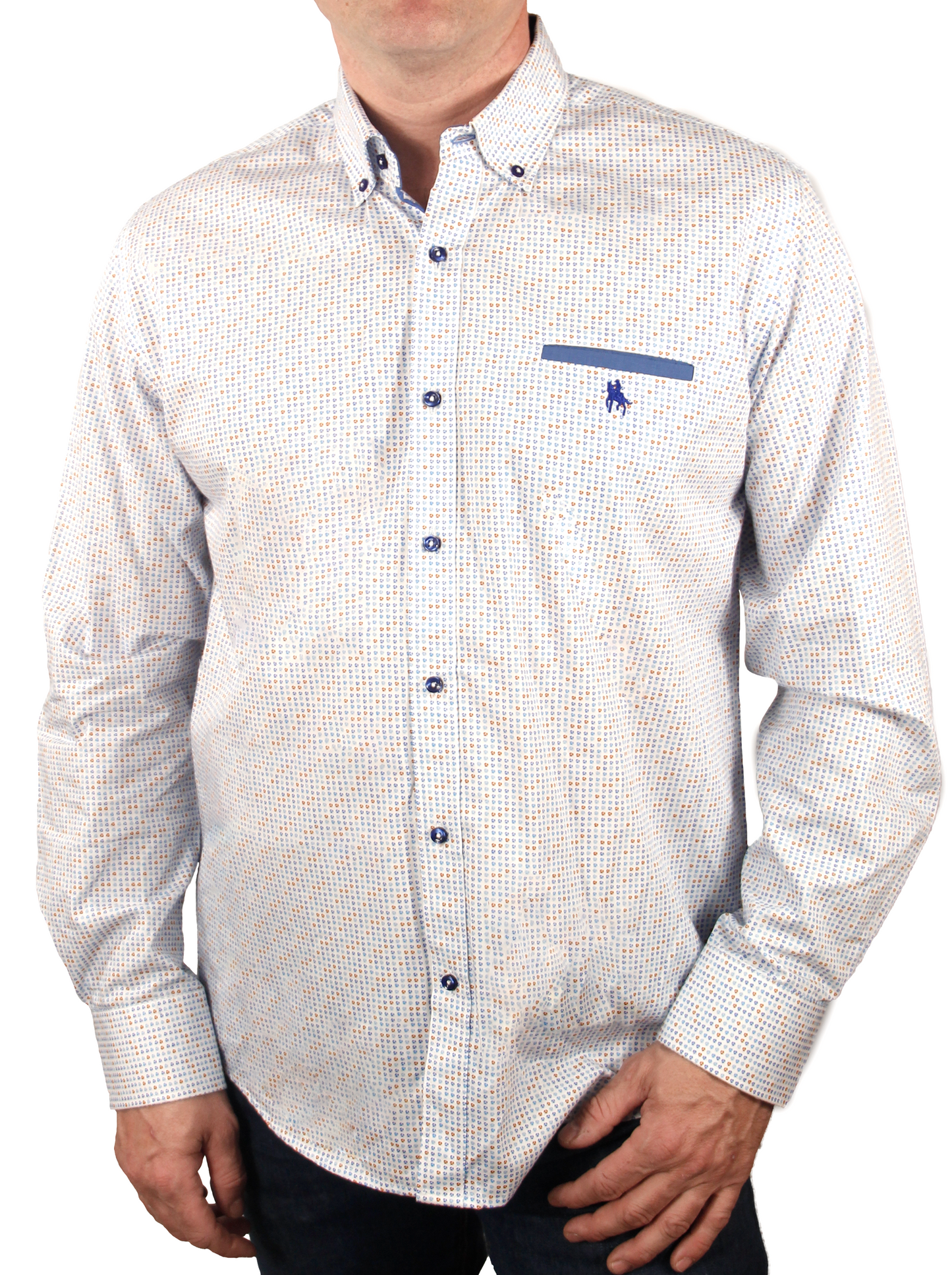 Camisa diseño cubos naranjas