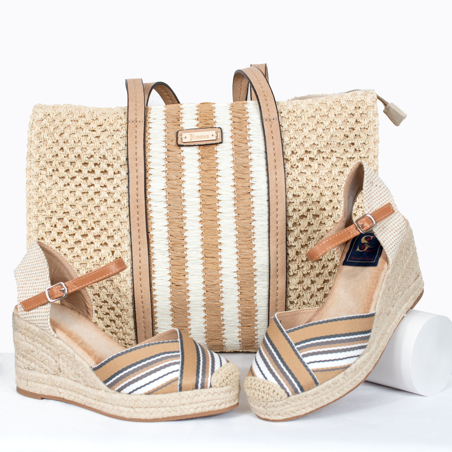 Cuñas de esparto a rayas