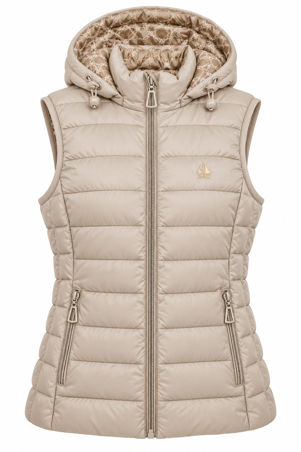 Chaleco Mujer acolchado reversible beige