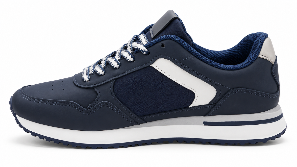 Zapatillas casual cómodas de hombre Marino Beige Blanco