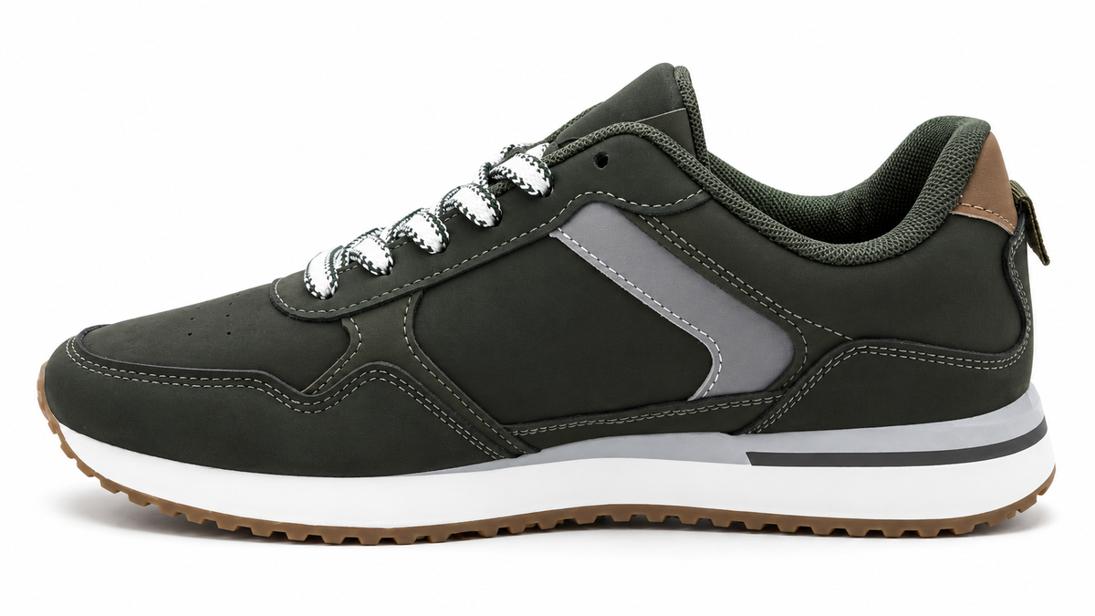 Zapatillas casual cómodas de hombre Verde Blanco