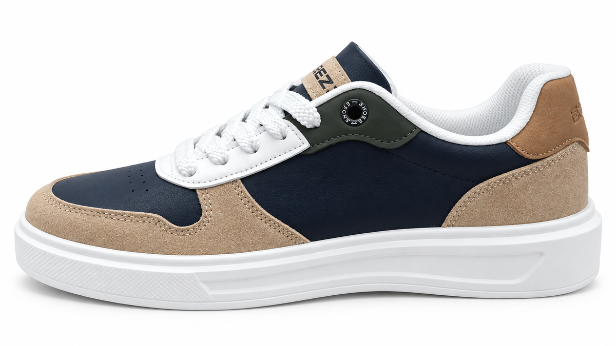 Zapatillas casual cómodas de hombre Marino combinado